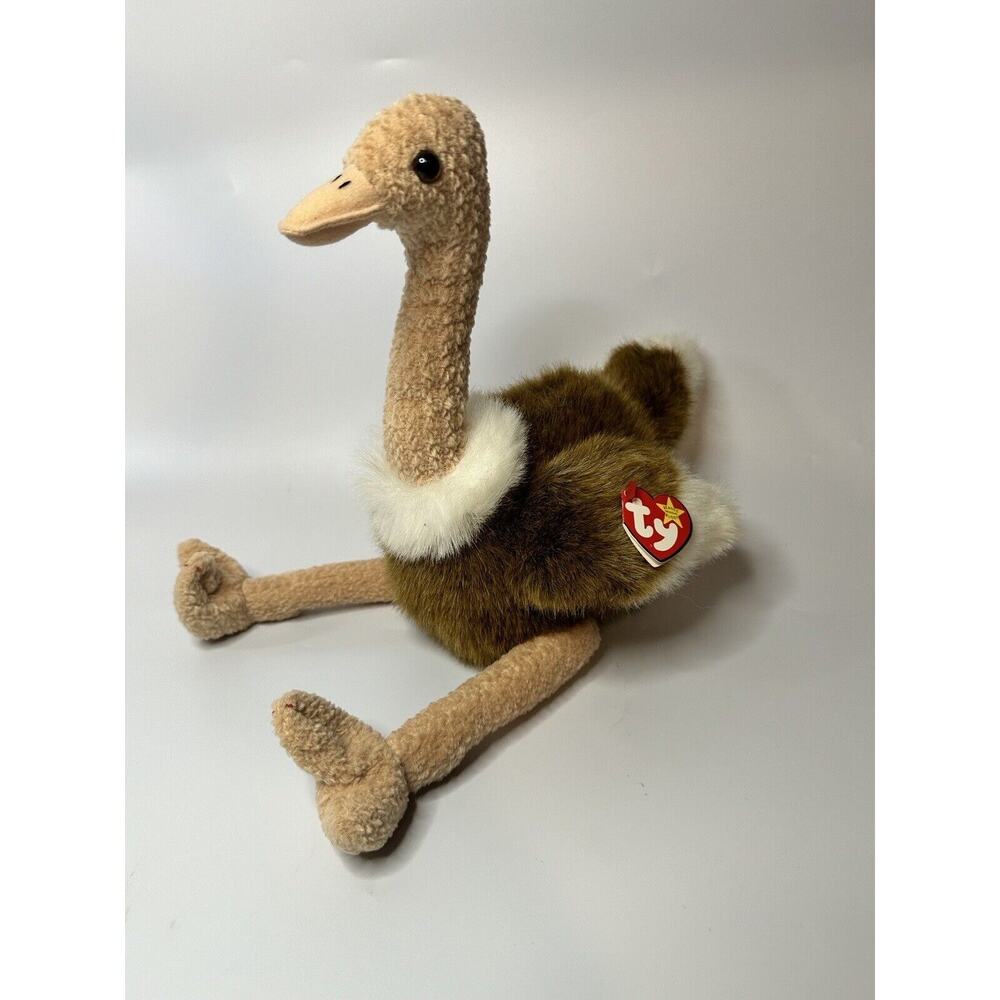 Ty Beanie Buddy-Stretch The Ostrich-10"-Retired Bird stuffed Animal